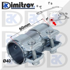 Двойна скоба ауспух Ø 40 x 90 mm Citroen Peugeot